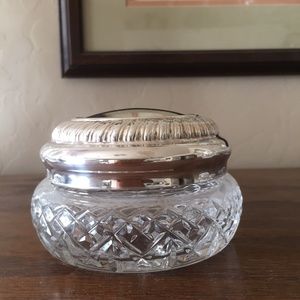 Waterford Crystal Powder Bowl with Silver top
